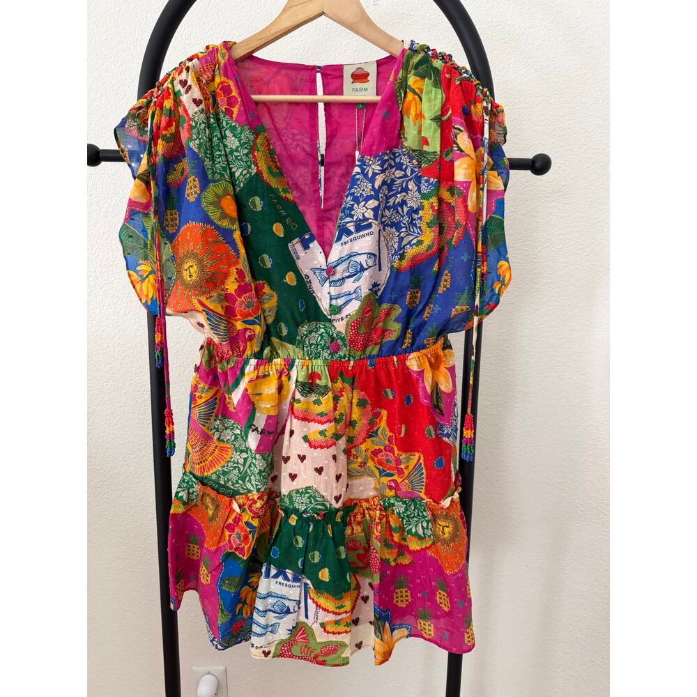 Farm Rio NEW Women Sunny Mix Mini Dress Size Large